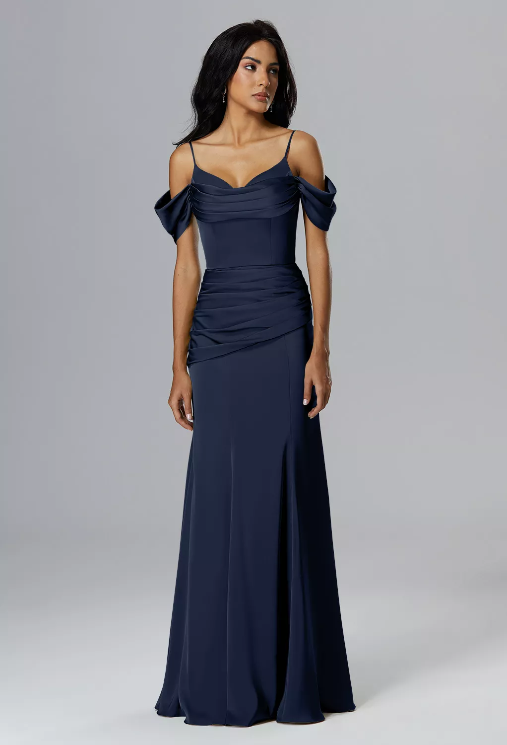 AW Olubadan Dark Navy  Long Bridesmaid Dresses
